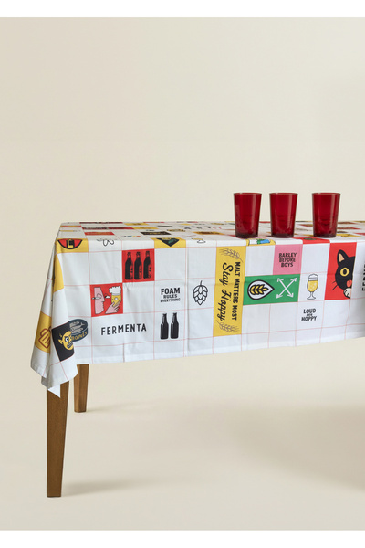 Fermenta Cheers to Life, Dikdörtgen Masa Örtüsü (165x220)