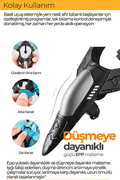 ROBO Uzaktan Kumandalı Taklacı Uçak Yedek Batarya Hediyeli Mavi