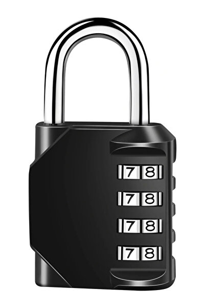 Omniax قفل رقمي مكون من 4 أرقام مع حلقة فولاذية - قفل للخزانة/الحقيبة/حقيبة ا...