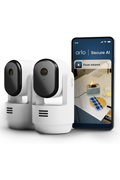 Arlo Indoor 3 HD PTZ surveillance camera, set of 2, 1080p video, with WiFi, 3...