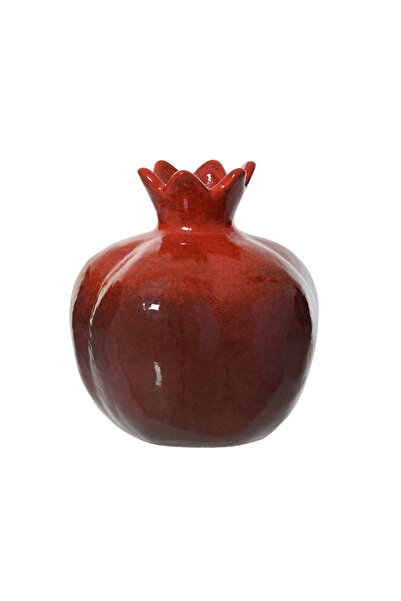 DecoDepot Ceramic vase pomegranate shape, burgundy, 20x21 cm