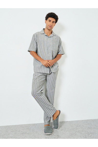Styli Men Relaxed Striped Short and Pyjama Set