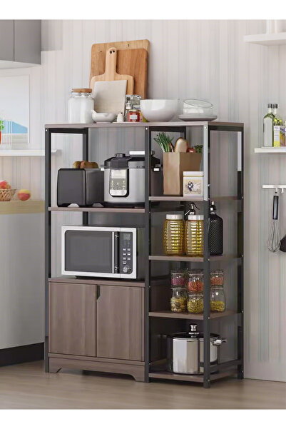 Generic Kitchen storage shelf - floor-standing multi-level household pot, bow...