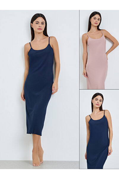 Styli Pack of 2 - Solid Strappy Slip Dress