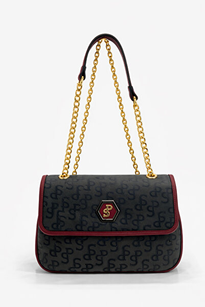 louisiana polo Ασημί τσάντα Polo Crossbody για γυναίκες με μοτίβο Monogram Μα...