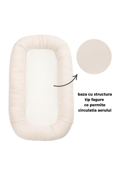 Kidizi Ergonomic baby nest with breathable base and removable muslin cover Ai...