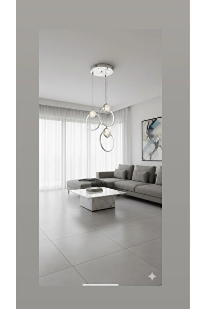 BAYGÜL ELEKTRİK Yuvarlak tepsisi ledli 3lü krom 3 renk kumandasız kristal taş...