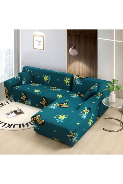 ANATOLIATEKSTILE Elastic Corner Sofa Cover M+L, L(180*230)+M(145*200) with el...