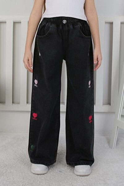 Moonch Wide Fit Elastic Waist Girls' Trousers – Washable Look