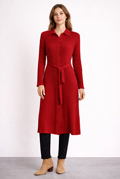 FUAT GÜRSEN Twomail Steel Knit Buttoned Cardigan