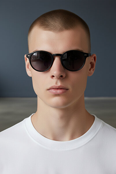 De Valentini Round Model Bone Unisex Sunglasses