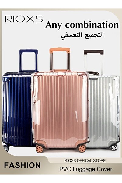 RIOXS غطاء أمتعة شفاف، واقي أمتعة فاخر من مادة PVC، واقي أمتعة سفر شفاف مقاس ...