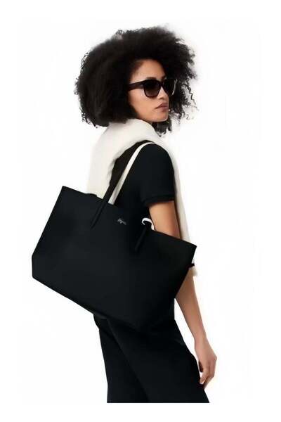 b12b Women's Double sided Two tone Large Capacity Handbag Black/White