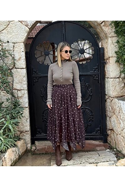 Tuğba Şifon Puantiyeli Etek