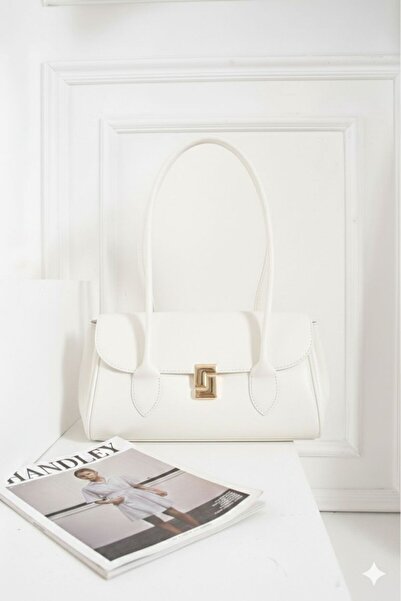 Handley Geantă de umăr tip baguette de lux cu detalii de blocare
