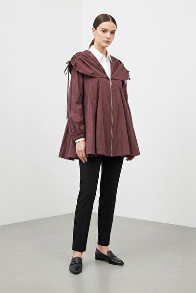 Soul Casual Women's Jacket with Zipper Collar -32457 - Burgundy