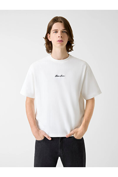 Guess Gj Short Sleeve Boxed Cut Short Ottoman Men's White Top M6Rp14Kd461-G046