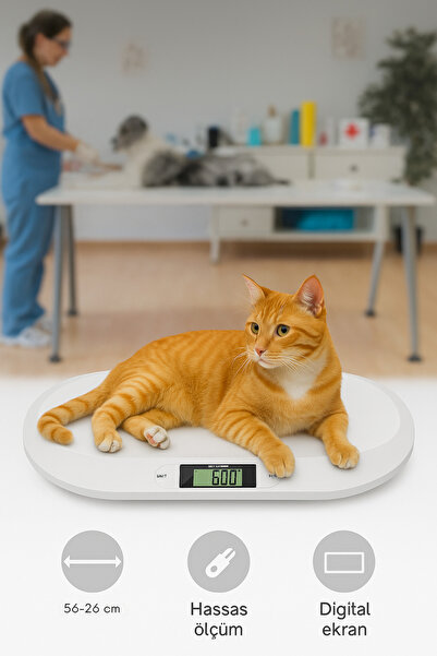 ozbience Dijital Bebek ve Evcil Hayvan Tartısı, 56x26 cm, 20 Kg, LCD Ekran