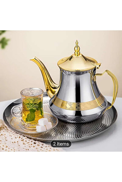 HTH Moroccan Tea Kettle, Stainless Steel Tea Kettle, Coffee Kettle 1200ml