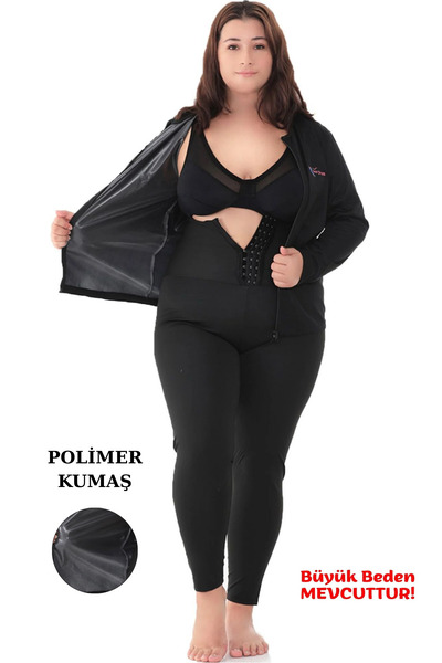 B BLUE KORSE Spor Takım Tayt ve Uzun Kol Agraflı Tayt Sauna Termal Uzun Kollu...