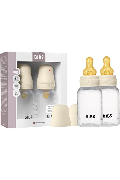 Bibs زجاجة رضاعة للأطفال سعة 150 مل، عبوة من قطعتين، حلمات من المطاط الطبيعي ...