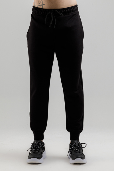 Airlife Sportswear Men's Lightweight Slim and Ribbed Cuffed Sweatpants Black