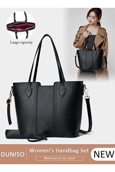 DOMEET 2Pcs Women's Fashion Wallet Shoulder Tote Bag Faux Leather Handbag Pur...