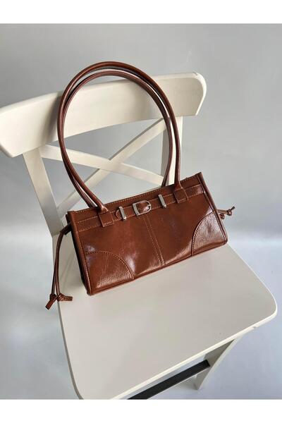 Mia Collection Tunus Model Hand and Women's Shoulder Bag Brown