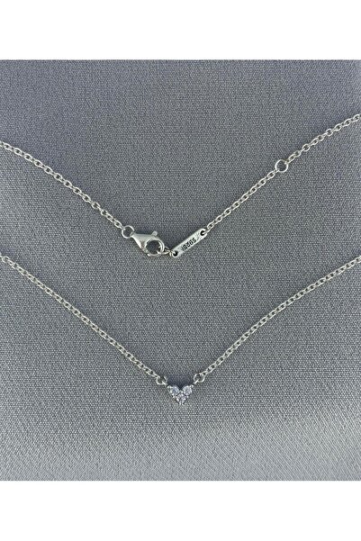 My Story Üçlü Taş Kalp Gümüş Kolye