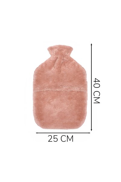 Pababo Soft Plush Water Bottle Cover – with Ribbon Detail, Warm-Keeping Design in Light Pink