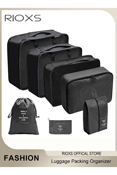RIOXS 7 Pcs Packing Cubes, Luggage Packing Organizer For Travel, Packing Cube...