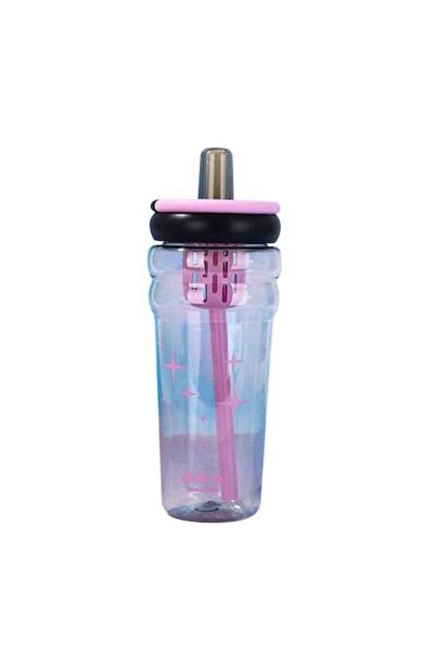 Mixbo Straw Cup, Mixbo Star Pattern, with Handle, Plastic, Pink, 500 ml