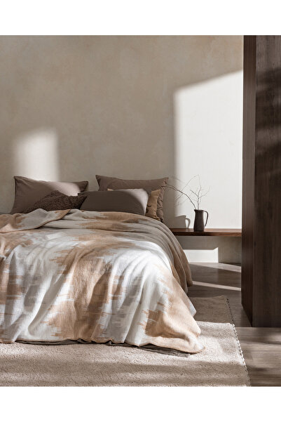 Madame Coco Lemoza Çift Kişilik Jakarlı Pamuklu Battaniye - Renkli