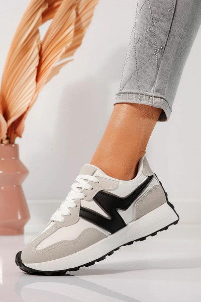 Zaira Women's grey eco-leather sneakers Clare #24294 - 40