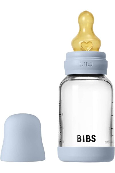 Bibs زجاجة رضاعة أطفال دائرية من اللاتكس - 120 مل - تدفق بطيء - أزرق فاتح - ع...