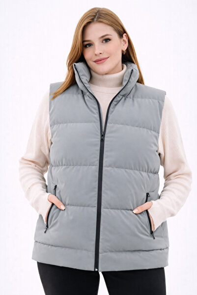 freemen Women's Nova Fabric Stand Collar Water and Wind Resistant Lined Infla...