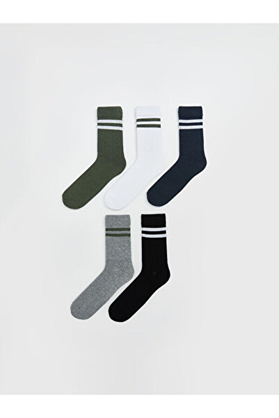 LC Waikiki Rmz Gi̇yi̇m Farkiyla Striped Men's Socks 5-Pack