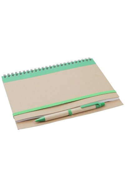 COLLECTİON Blocnotes A5 verde din hartie reciclabila, 60 file veline, cu pix ...