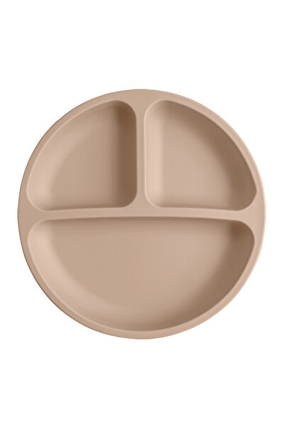 Choice9 59-taupe قطعة واحدة طبق طعام سيليكون للأطفال مزود بخاصية المصاصة، خال...