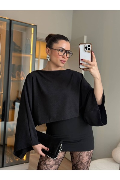 ROUPAS COLLECTİON Yarasa Kol Crop