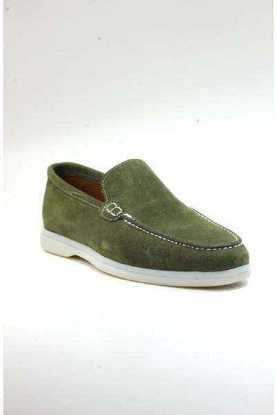 Yeşildaş Men's 100% Genuine Leather Orthopedic Sole Model Laceless Shoes