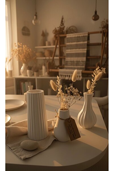 Luviada 3 Lü Premium İskandinav Bohem Vazo Çeşidi