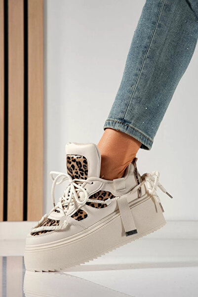 Zaira Women's beige sneakers made of eco-leather Elvira #24304