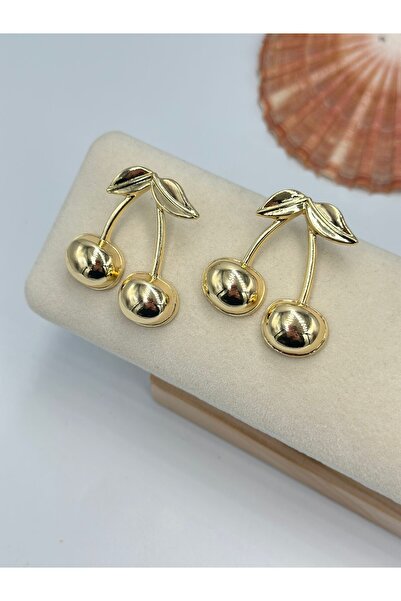 BYYEŞO Gold Kiraz Küpe (Pirinç Kaplama)
