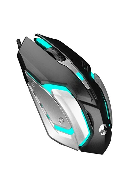 Everest SM-G72 Usb Siyah/Gümüş Işıklandırmalı Oyuncu Mouse