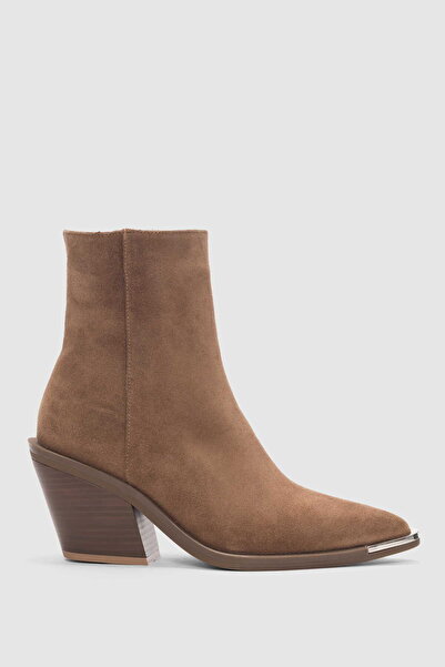 selin shoes Velisse Genuine Leather Side Zipper Pointed Toe Women's Boots - M...