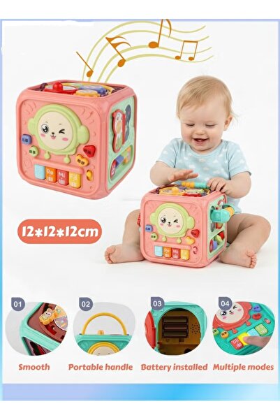 Generic لعبة تعليمية مبكرة للأطفال 6 في 1، مكعب أنشطة متعدد الوظائف، لعبة تعل...