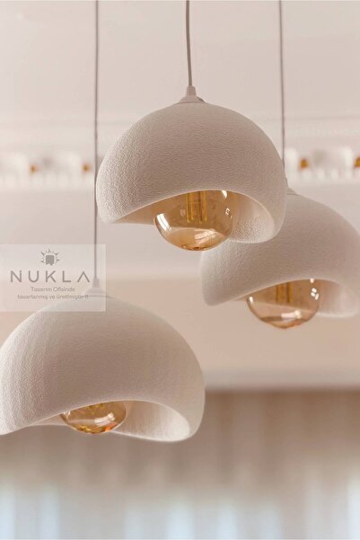 SERENGETİ HOME Beton Avize 3'lü Sarkıt Avize, Modern Tasarım Hafif Beton Doku...