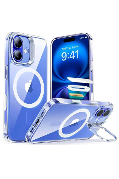 ESR Carcasă hibridă HaloLock cu suport pentru iPhone 16 Classic, transparentă