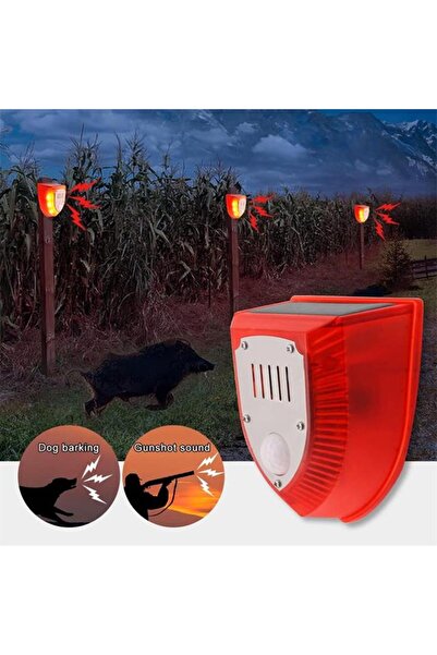 Powermaster Pm-26952 Köpek Silah Sesli Hayvan Kovucu Alarm Cihazı Sadece Gece Çalışır Solar Panelli